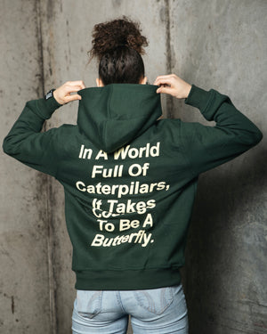 Puff Print Green Logo Hoodie