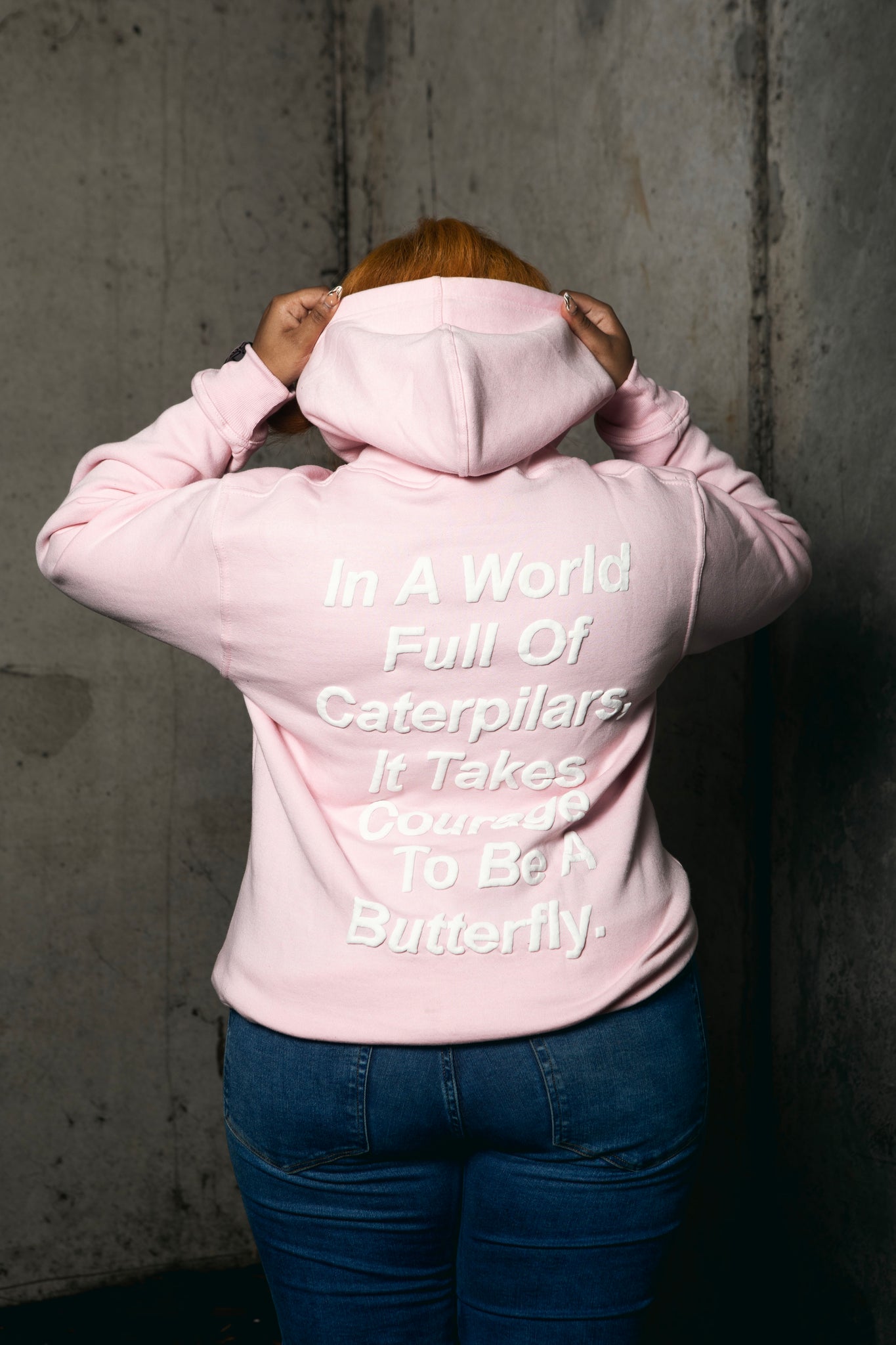 Puff Print Pink Logo Hoodie