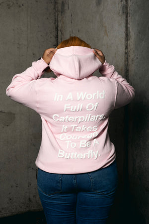 Puff Print Pink Logo Hoodie