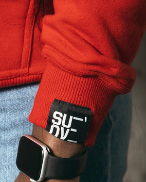 Puff Print Red Logo Hoodie