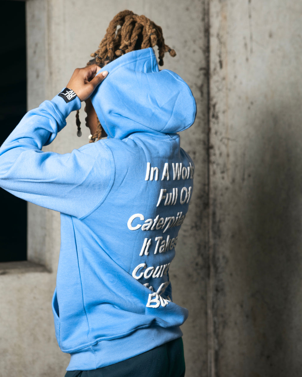 Puff Print Carolina Blue Logo Hoodie