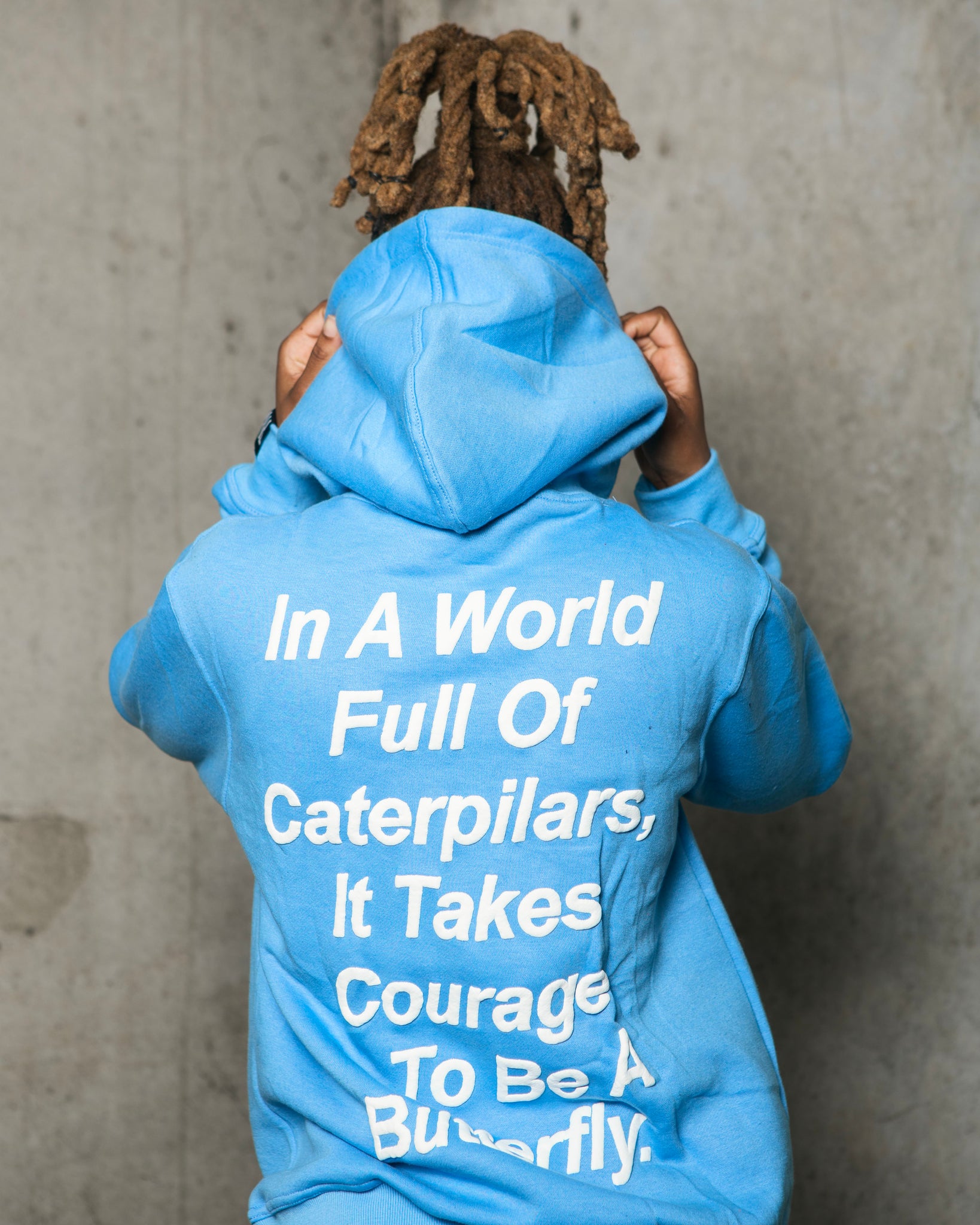 Puff Print Carolina Blue Logo Hoodie