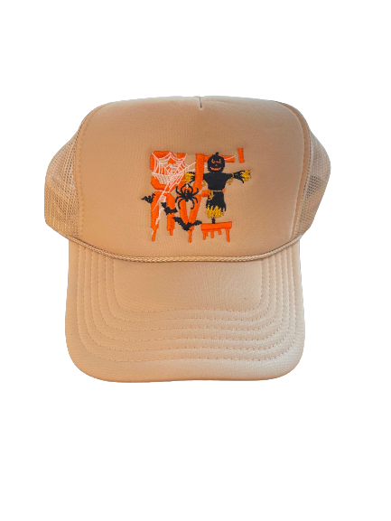 Spooky Halloween Tan Trucker Hat