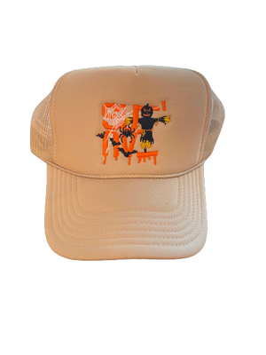 Spooky Halloween Tan Trucker Hat