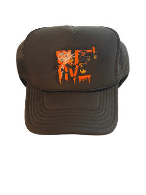 Spooky Halloween Black Trucker Hat